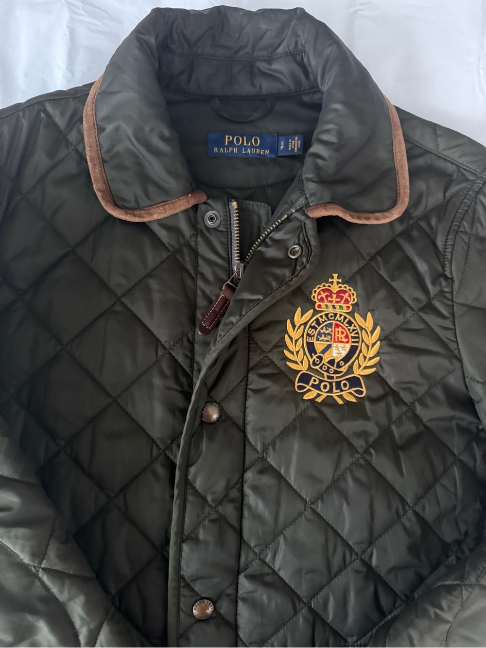 Polo by Ralph Lauren Women’s  Quilted Olive Green Crest Jacket S